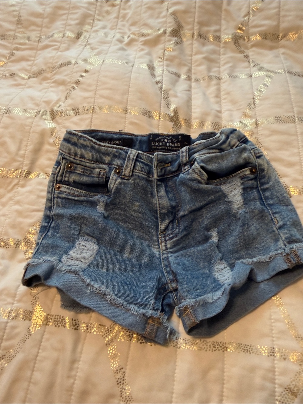 Lucky Brand Distressed Light Blue Denim Cutoff Shorts